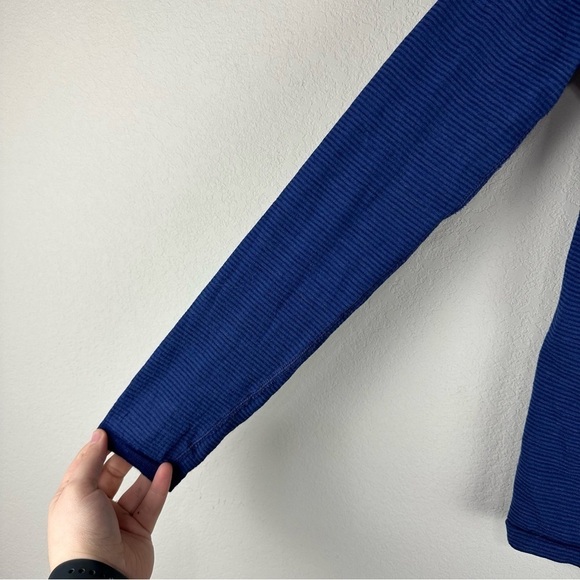 Athleta Blue Striped Long Sleeve Wool Blend Top Size Small - Picture 2 of 4